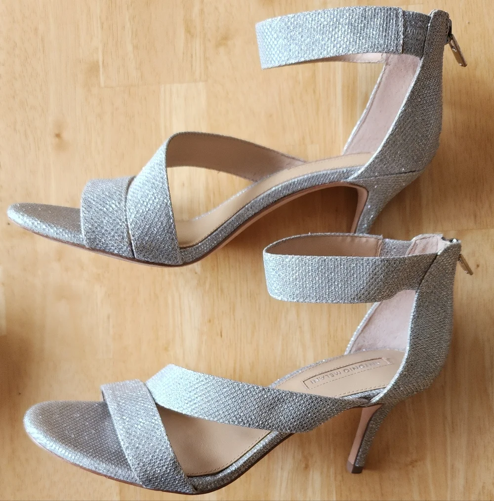 Antonio Melani Glittering Silver Heels - Picture 2 of 9